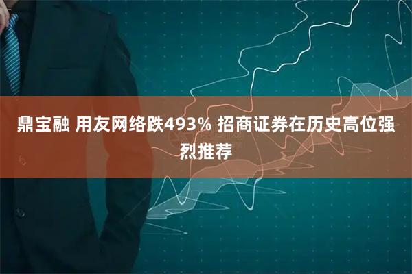 鼎宝融 用友网络跌493% 招商证券在历史高位强烈推荐